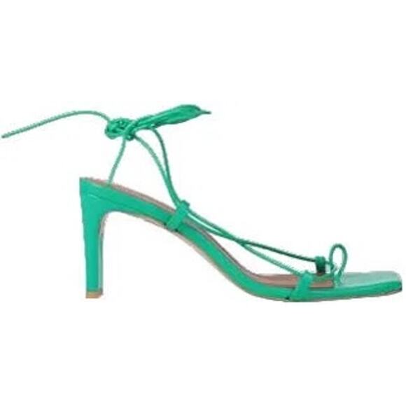 Alohas Bellini Leather Sandal Green Lace up low heel size 39/ US 8-8.5 - Picture 3 of 10